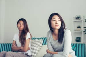 woman showing resentment